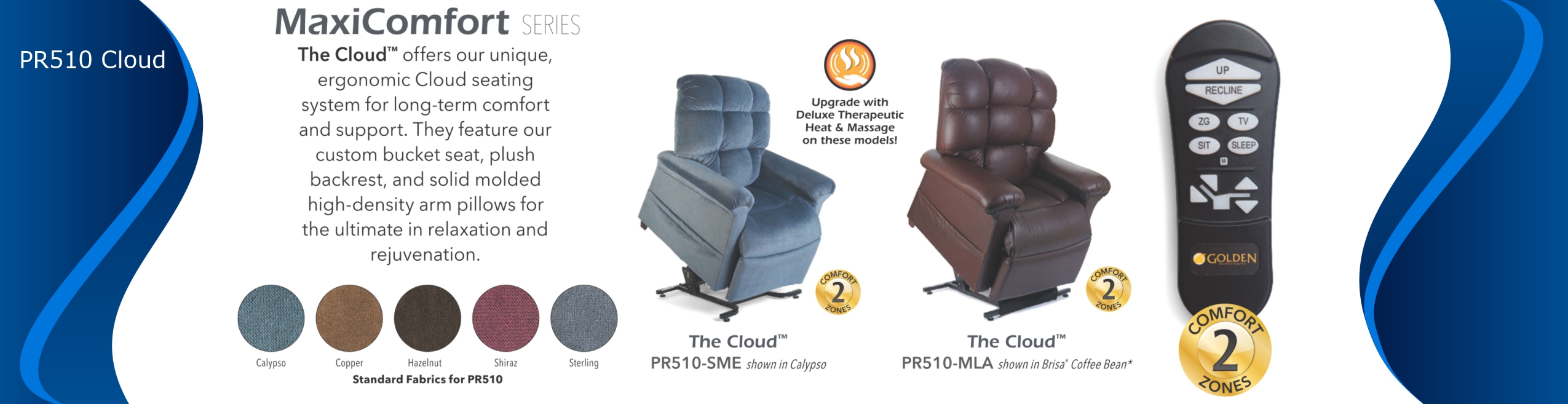 Golden PR510 MaxiComfort Cloud Power Lift Chair Recliner