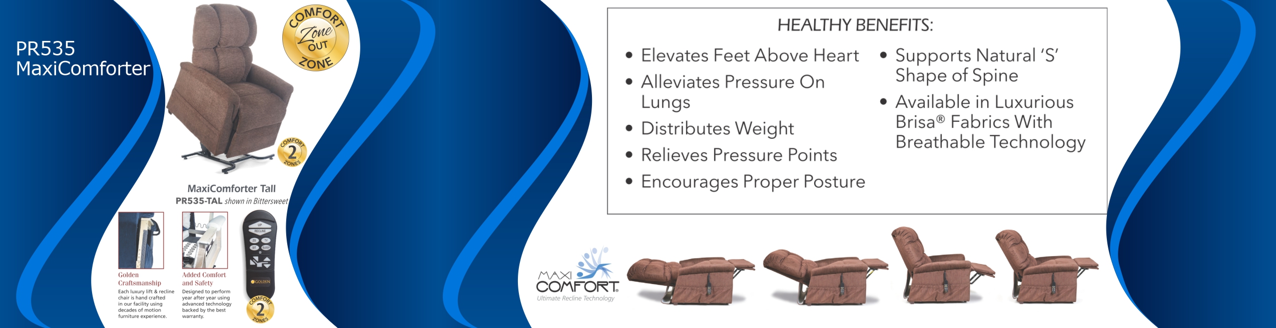 Golden PR535 MaxiComforter Power Lift Chair Recliner