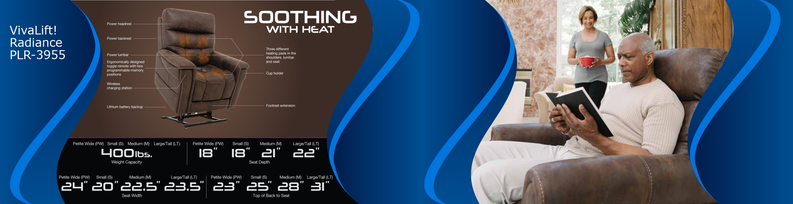 Golden PR535 MaxiComforter Power Lift Chair Recliner Brisa Fabric Colors